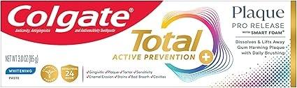 Colgate Total Plaque Pro Release Whitening Toothpaste, 3 Oz
