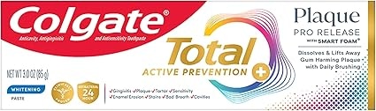 Colgate Total Plaque Pro Release Whitening Toothpaste, 3 Oz