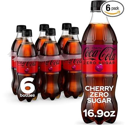 Coca-Cola Zero Sugar Cherry Soda 16.9 fl oz 6 Pack