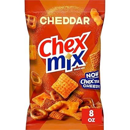 Chex Mix Cheddar Savory Snack Mix, 8oz Bag