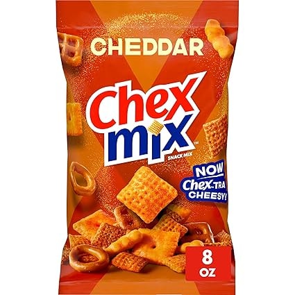 Chex Mix Cheddar Savory Snack Mix, 8oz Bag