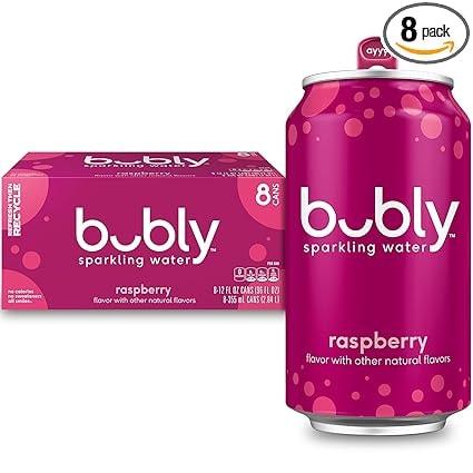 Bubly Sparkling Water Raspberry 12 Fl Oz Cans