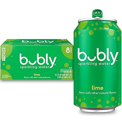 Bubly Sparkling Water, Lime Flavor, 12 Oz Cans (8-Pack)