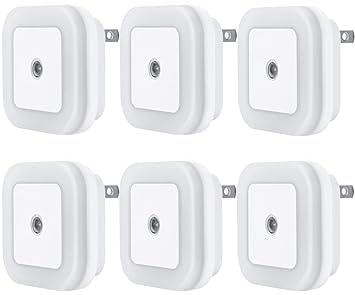 Uigos 6-Pack Plug-in LED Night Light with Dusk to Dawn Sensor