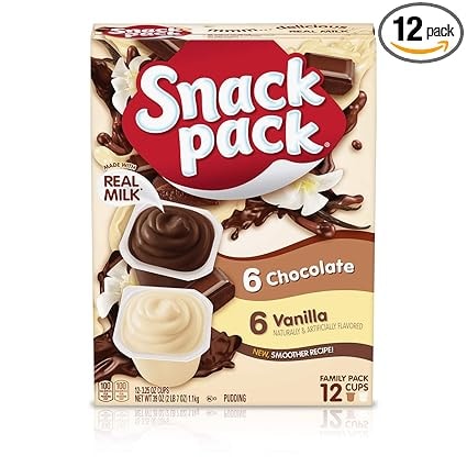 Snack Pack Chocolate & Vanilla Pudding Cups - 12 Count