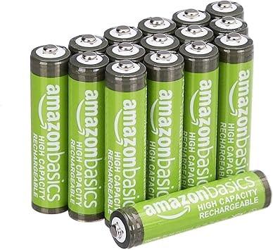 Amazon Basics 16-Pack Rechargeable AAA NiMH Batteries