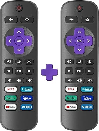 BGUP 2 Pack Replacement Remote Control for Roku TV