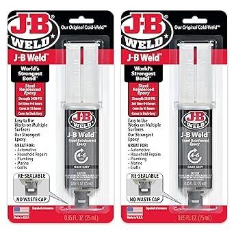J-B Weld Original Steel Reinforced Epoxy Syringe, 2-Pack