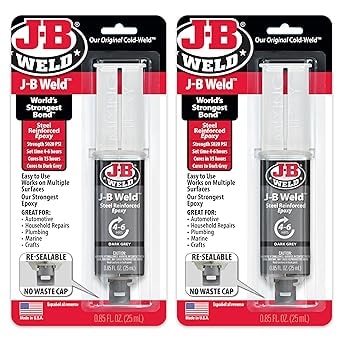 J-B Weld Original Steel Reinforced Epoxy Syringe, 2-Pack
