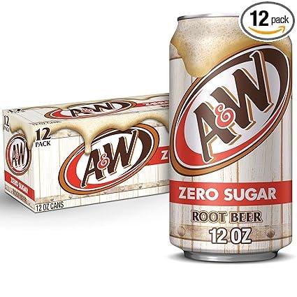 A&W Zero Sugar Root Beer Soda, 12-Pack 12-Oz