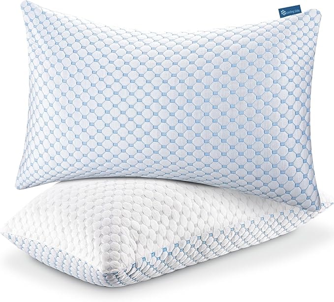 Generic Memory Foam Cooling Bed Pillows - Queen Size Set of 2