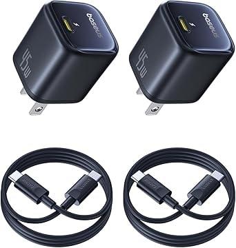 Baseus 2-Pack 45W USB-C PD Charger Block with Cable