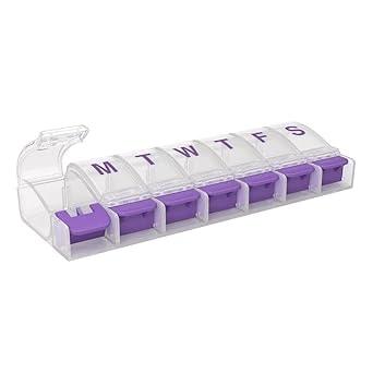 EZY DOSE 7-Day Weekly Pill Case with Push-Button Compartments