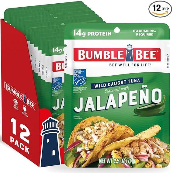 Bumble Bee Jalapeno Seasoned Tuna Pouches, 2.5-Oz (12-Pack)