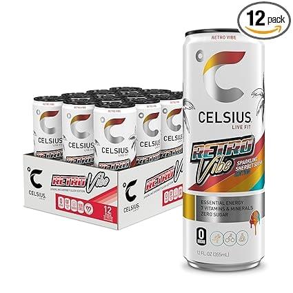 CELSIUS Retro Vibe Sparkling Sherbet Slush Energy Drink