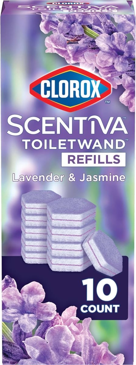 Clorox Scentiva ToiletWand Refills Lavender Jasmine 10 Count