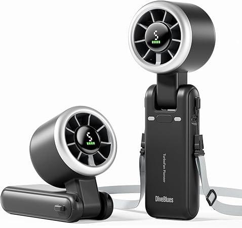 Diveblues Portable Handheld Turbo Fan with 5 Speed Settings