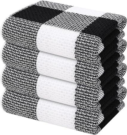 Mordimy 100% Cotton Waffle Weave Kitchen Towels 4-Pack