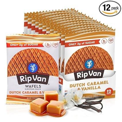Rip Van Wafels Dutch Caramel & Vanilla Stroopwafels - 12 Count