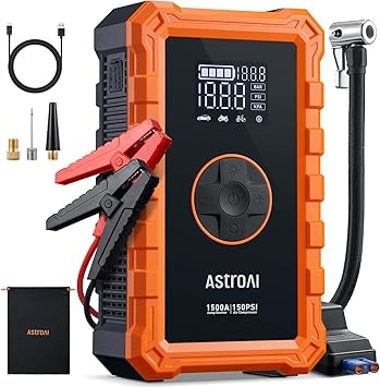 AstroAI S8 Air 1500A Peak Jump Starter with Air Compressor