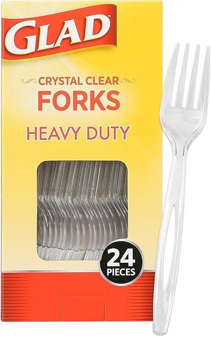Glad Crystal Clear Heavy Duty Plastic Forks - 24 Count