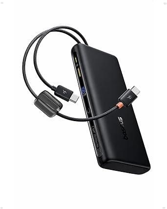 Baseus 100W 20000mAh Portable Power Bank with Built-in USB-C Cables