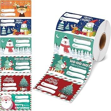 OHOME 500-Piece Self-Adhesive Christmas Gift Tag Stickers