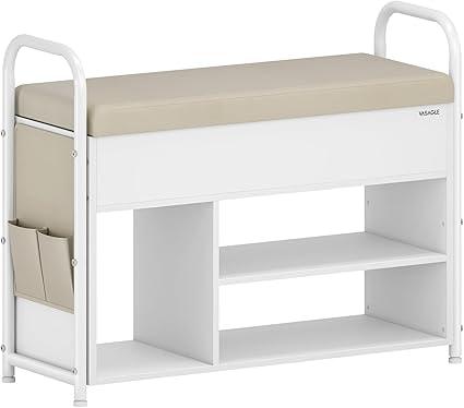 VASAGLE 31.7" Shoe Bench Rack with Storage
