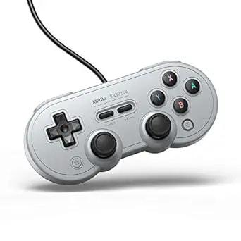 8Bitdo SN30 Pro USB Wired Gamepad for Switch, Windows, Raspberry Pi (Gray) - Image 1