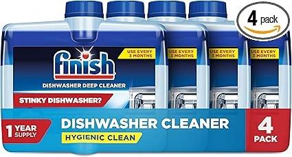 Finish Dishwasher Deep Cleaner Liquid, 4-Pack