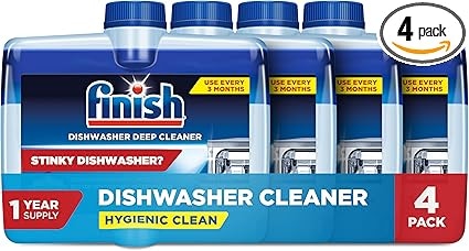 Finish Dishwasher Deep Cleaner Liquid, 4-Pack