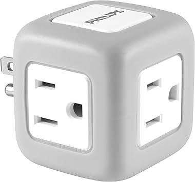 Philips 3-Outlet Cube Tap Surge Protector