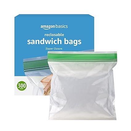 Amazon Basics Resealable Double Zipper Sandwich Storage Bags