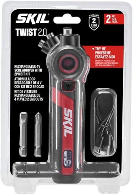 SKIL Twist 2.0 4V Rechargeable Screwdriver with Pivoting Head
