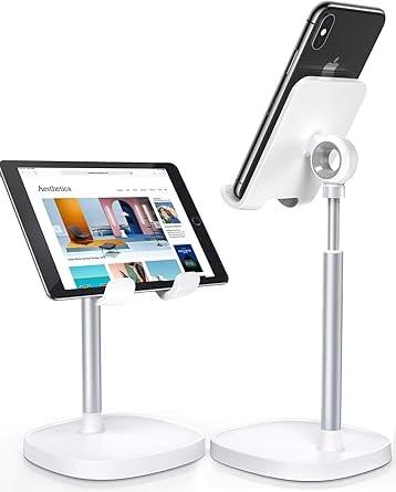 LISEN Adjustable Cell Phone Stand for Desks - White