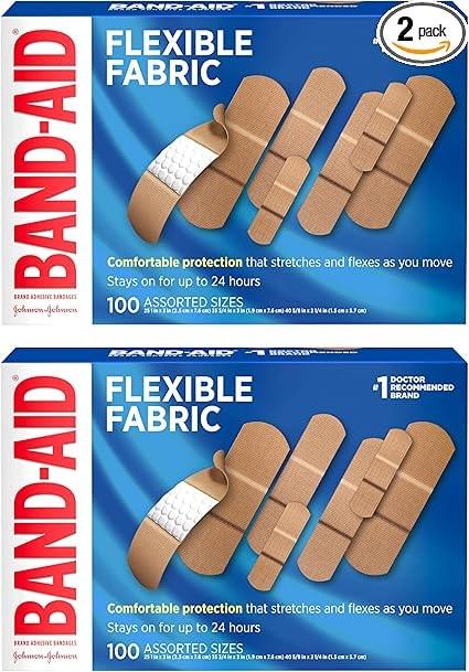 BAND-AID Brand Flexible Fabric Adhesive Bandages Assorted Sizes