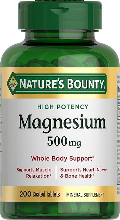 Nature's Bounty Magnesium 500 mg Tablets 200 Count