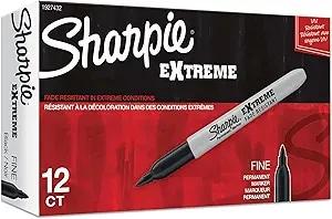 Sharpie Extreme Permanent Markers Fine Point Black 12 Count