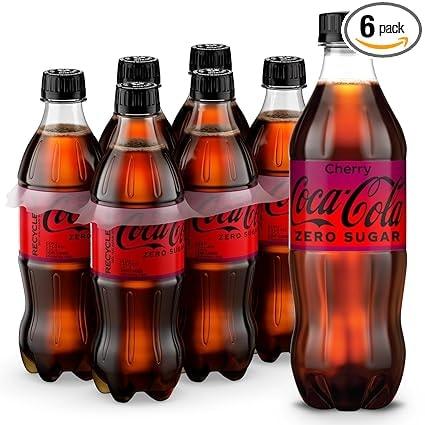 Coca-Cola Zero Sugar Cherry Soda, 16.9 fl oz, 6-Pack