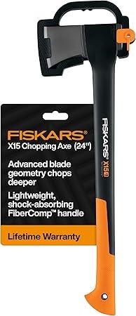 Fiskars X15 Splitting Axe 23.5-Inch Wood Chopping Tool