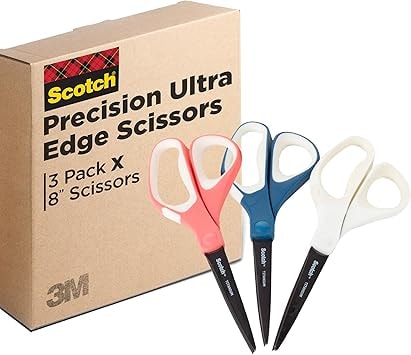 Scotch Brand 3-Pack 8" Precision Ultra Edge Scissors