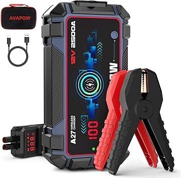AVAPOW 2500A Peak Car Battery Jump Starter with Wireless Charging