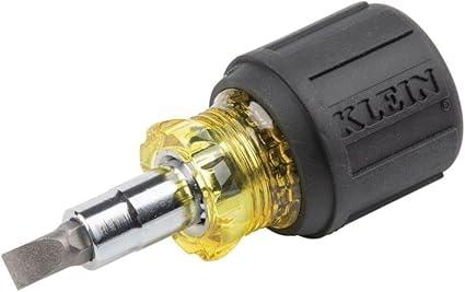 Klein Tools 32561 6-in-1 Stubby Multi-Bit Screwdriver and Nut Driver