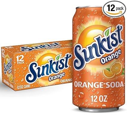 Sunkist Orange Soda 12 Fluid Ounce Cans 12 Pack