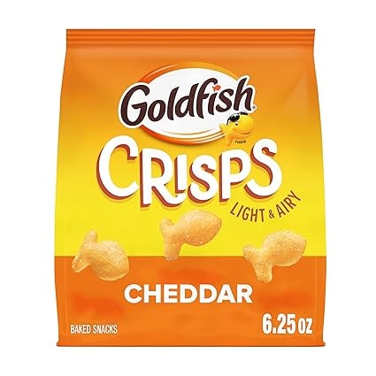 Goldfish Crisps Cheddar Cheese Baked Chip Cracker Snack, 6.25-Oz