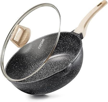 CAROTE 4.5-Qt Nonstick Deep Frying Pan with Lid