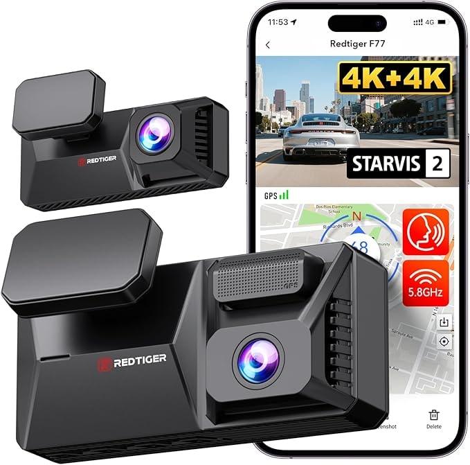 REDTIGER F77 4K+4K Dual Dash Cam with STARVIS 2 IMX678 - Image 1