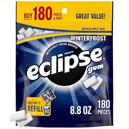 Eclipse Winterfrost Sugar-Free Chewing Gum, 180 Pieces