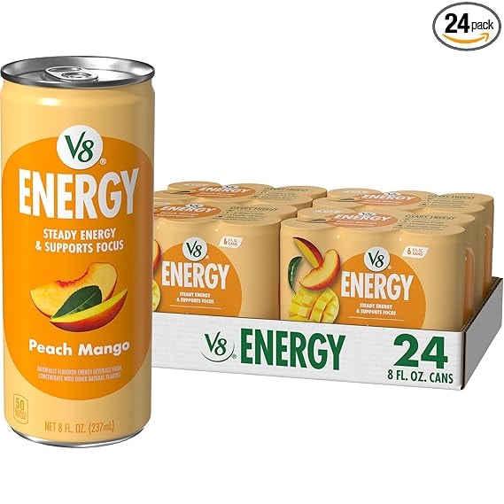 V8 Energy Peach Mango Drink, 24-Pack