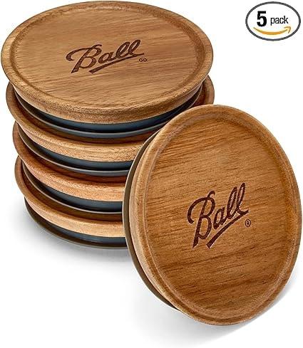 Ball Acacia Wood Storage Lids for Mason Jars